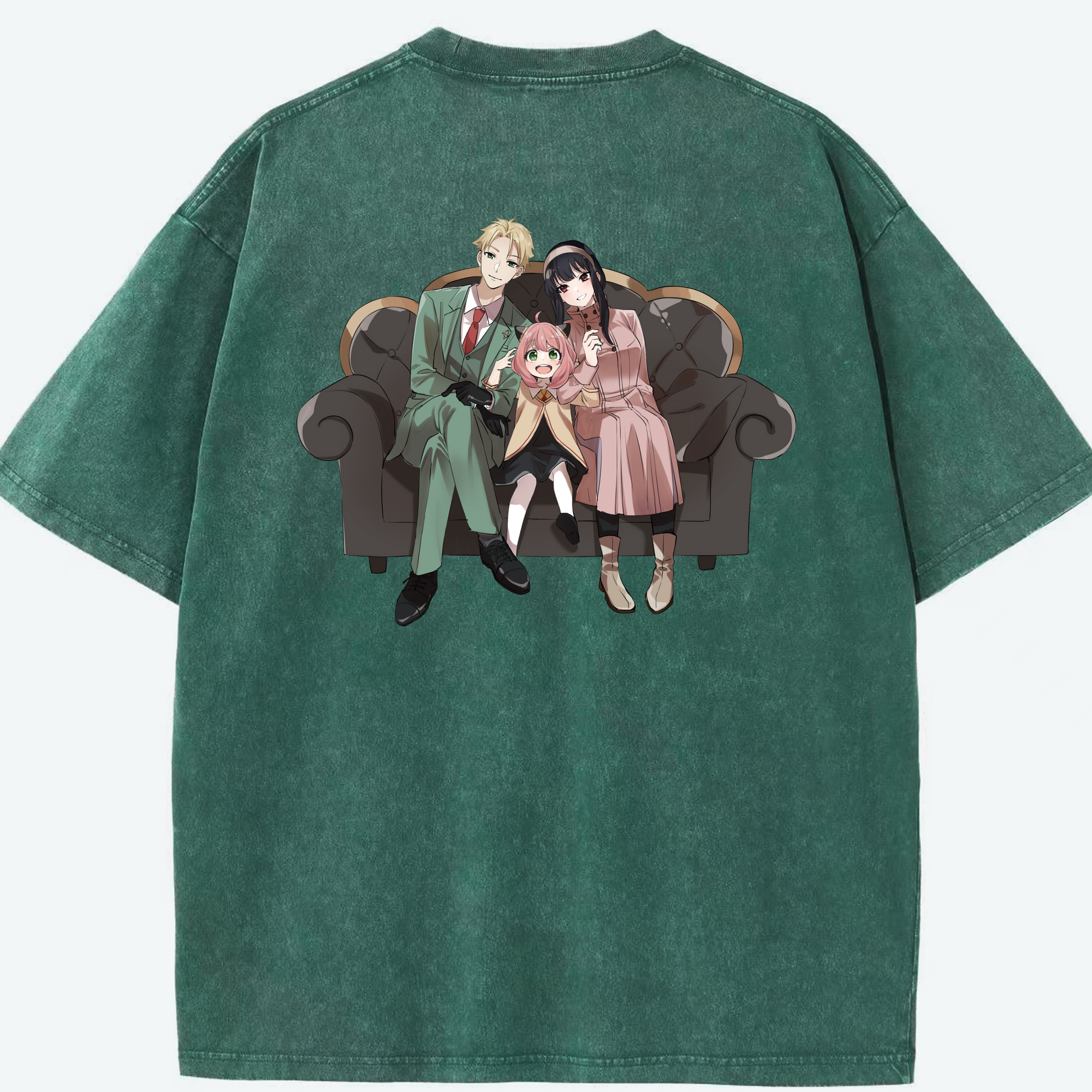 （画像用） SPY×FAMILY间谍家家酒 綿100% ヴィンテージ風 半袖Tシャツ（背面プリント）